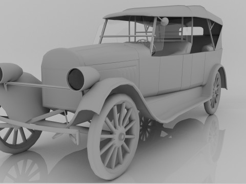 1924 Classic Car 7 Passenger Touring Low-poly Modelo 3D