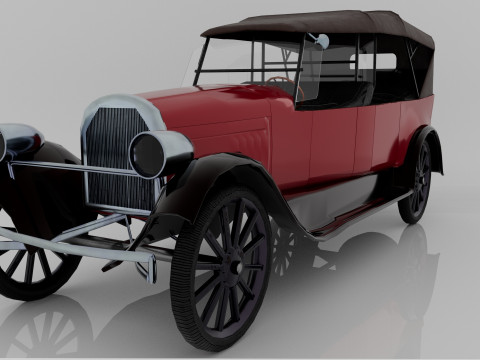 1924 Classic Car 7 Passenger Touring Low-poly Modelo 3D