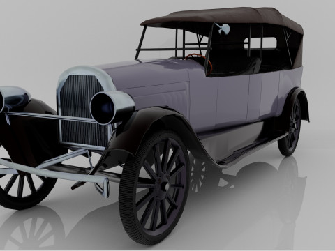 1924 Classic Car 7 Passenger Touring Low-poly Modelo 3D