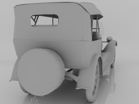 1924 Classic Car 7 Passenger Touring Low-poly Modelo 3D