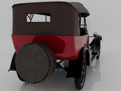 1924 Classic Car 7 Passenger Touring Low-poly Modelo 3D