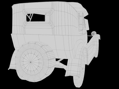 1924 Classic Car 7 Passenger Touring Low-poly Modelo 3D