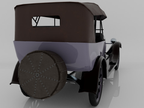 1924 Classic Car 7 Passenger Touring Low-poly Modelo 3D