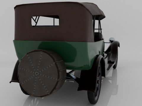 1924 Classic Car 7 Passenger Touring Low-poly Modelo 3D