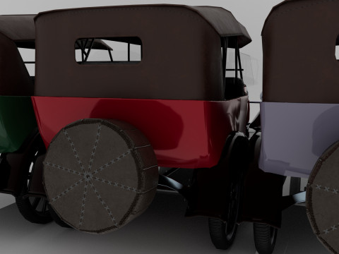 1924 Classic Car 7 Passenger Touring Low-poly Modelo 3D