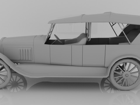 1924 Classic Car 7 Passenger Touring Low-poly Modelo 3D