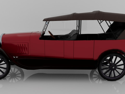 1924 Classic Car 7 Passenger Touring Low-poly Modelo 3D
