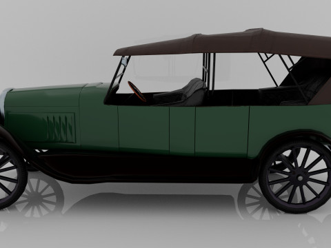 1924 Classic Car 7 Passenger Touring Low-poly Modelo 3D