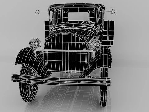 1929 Classic Truck Double A Low-poly 3D Model