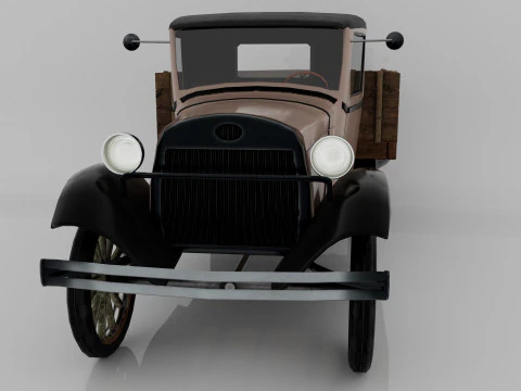 1929 Classic Truck Double A Low-poly 3D Model