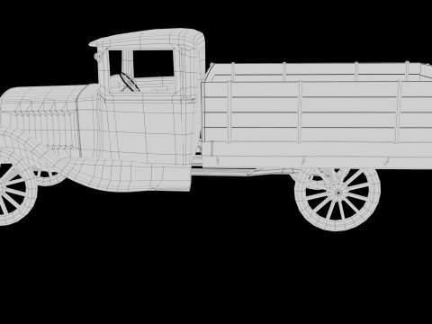 1929 Classic Truck Double A Low-poly 3D 模型