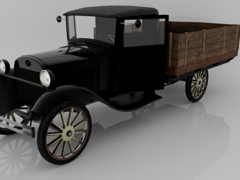 1929 Classic Truck Double A Low-poly 3D 模型