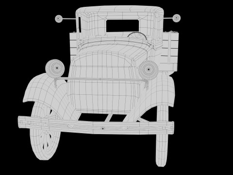 1929 Classic Truck Double A Low-poly 3D 模型
