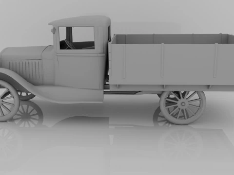 1929 Classic Truck Double A Low-poly 3D Model