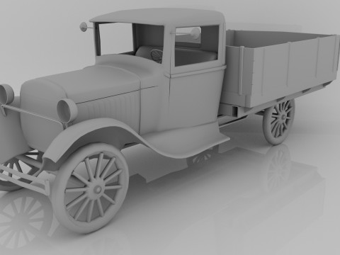 1929 Classic Truck Double A Low-poly 3D 模型
