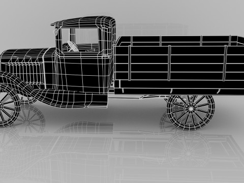 1929 Classic Truck Double A Low-poly 3D 模型