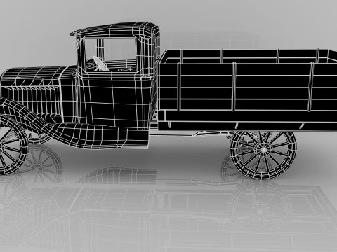 1929 Classic Truck Double A Low-poly 3D Model