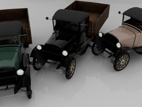 1929 Classic Truck Double A Low-poly 3D 模型