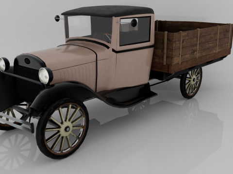 1929 Classic Truck Double A Low-poly 3D 模型