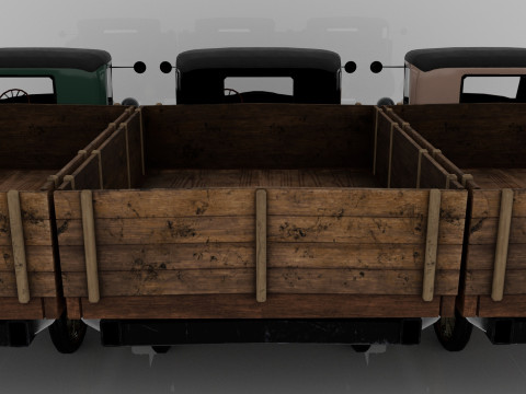 1929 Classic Truck Double A Low-poly 3D 模型
