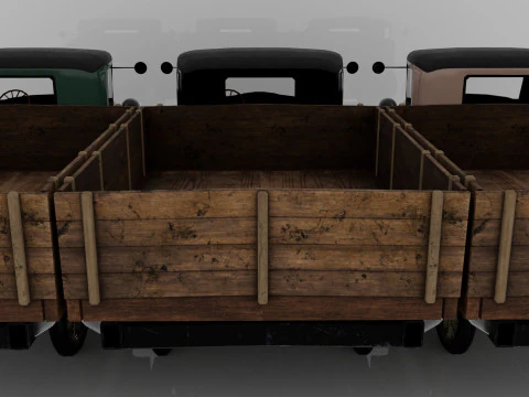 1929 Classic Truck Double A Low-poly 3D Model