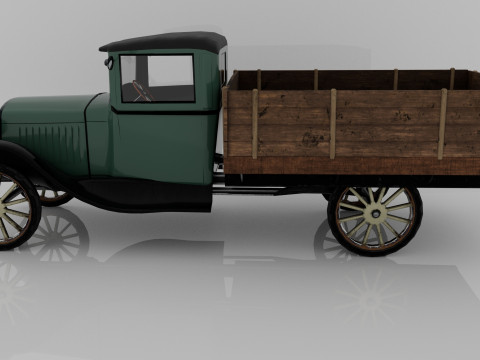 1929 Classic Truck Double A Low-poly 3D 模型