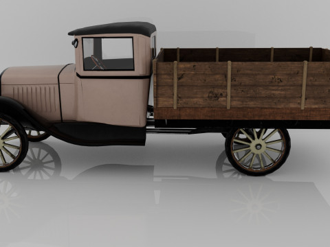1929 Classic Truck Double A Low-poly 3D 模型