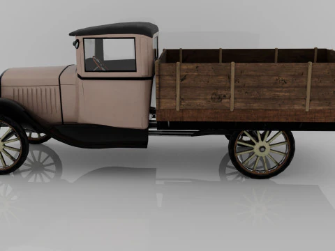 1929 Classic Truck Double A Low-poly 3D Model