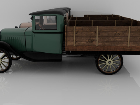 1929 Classic Truck Double A Low-poly 3D 模型