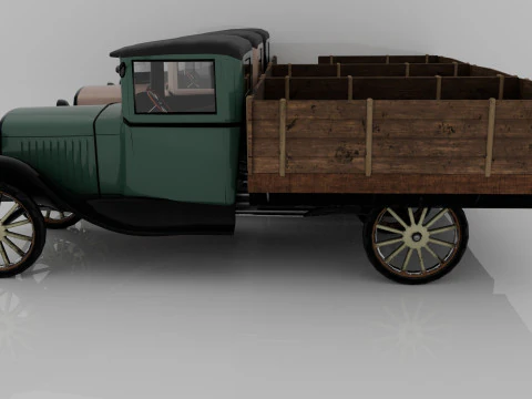 1929 Classic Truck Double A Low-poly 3D Model