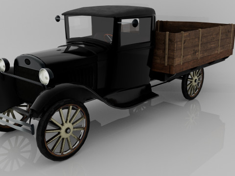 1929 Classic Truck Double A Low-poly 3D 模型