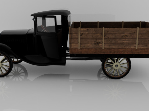 1929 Classic Truck Double A Low-poly 3D 模型