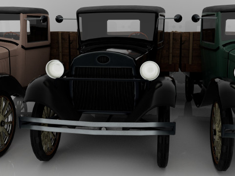 1929 Classic Truck Double A Low-poly 3D 模型
