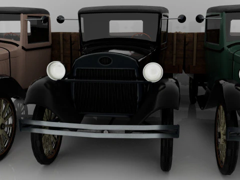 1929 Classic Truck Double A Low-poly 3D Model