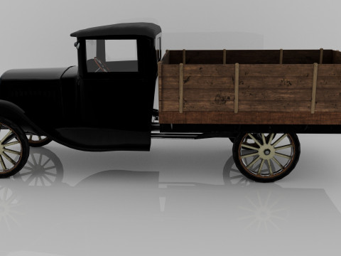 1929 Classic Truck Double A Low-poly 3D 模型