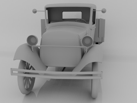 1929 Classic Truck Double A Low-poly 3D 模型