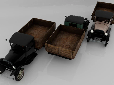 1929 Classic Truck Double A Low-poly 3D Model