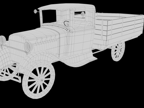 1929 Classic Truck Double A Low-poly 3D 模型