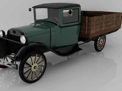 1929 Classic Truck Double A Low-poly 3D 模型