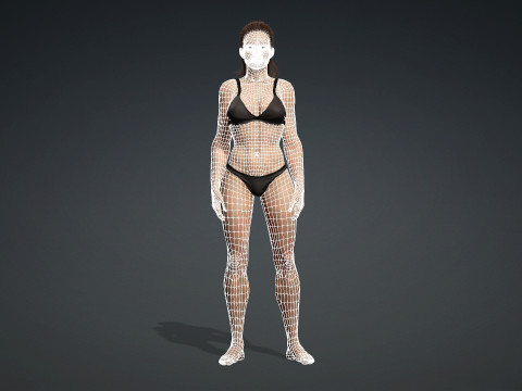 Young 3D Human FemaleModel Modèle 3D