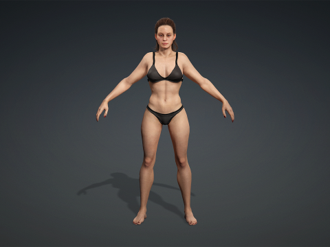 Young 3D Human FemaleModel Modèle 3D