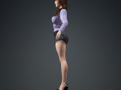 Young Girl Model Modello 3D