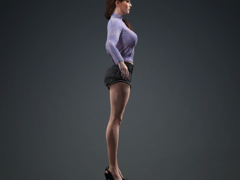 Young Girl Model Modello 3D