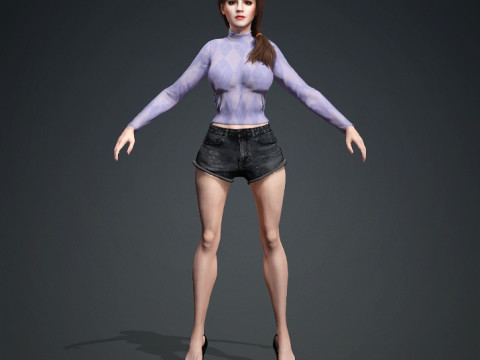 Young Girl Model Modello 3D