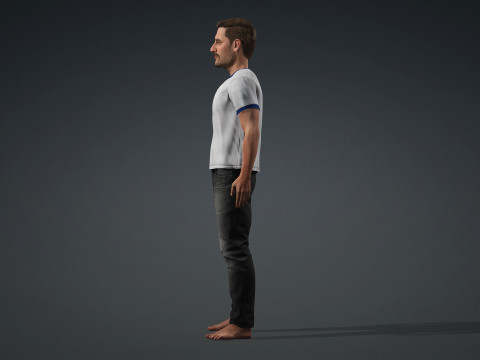 Realistic 3D Human Model with Casual Attire Modèle 3D