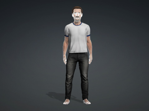 Realistic 3D Human Model with Casual Attire Modèle 3D