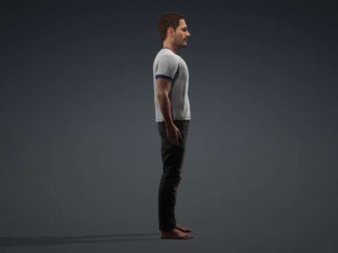 Realistic 3D Human Model with Casual Attire Modèle 3D