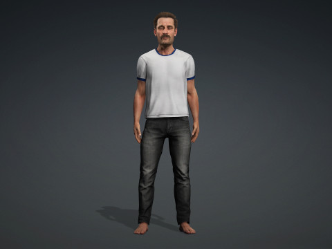Realistic 3D Human Model with Casual Attire Modèle 3D