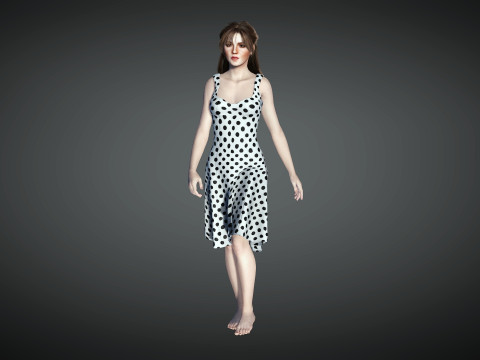 Young 3D Female Human Model Modèle 3D