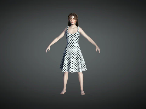 Young 3D Female Human Model 3D Model